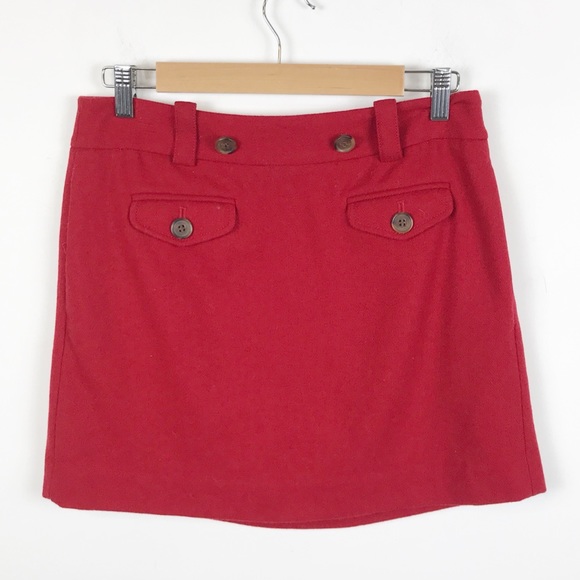J.Crew Factory Red Wool Mini Skirt - Picture 2 of 5